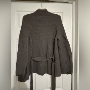 Women’s Boden Tie-Belt Knit Sweater Cardigan, Gray